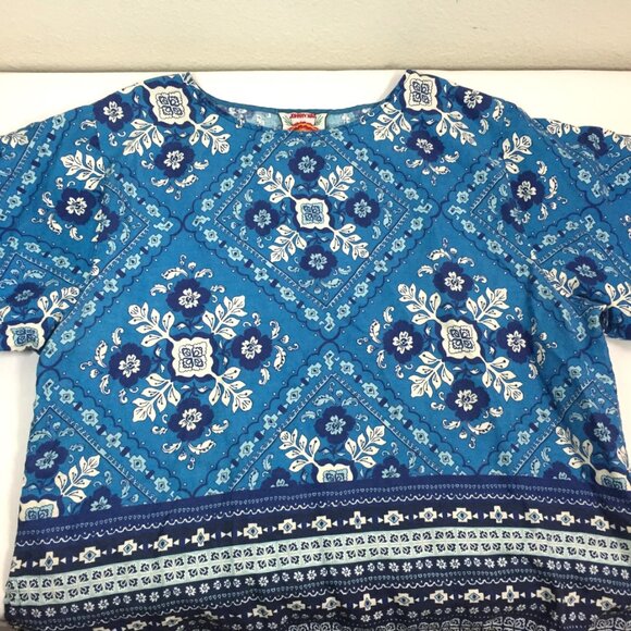 Johnny Was XXL Top Linen Blouse Blue - Picture 9 of 9